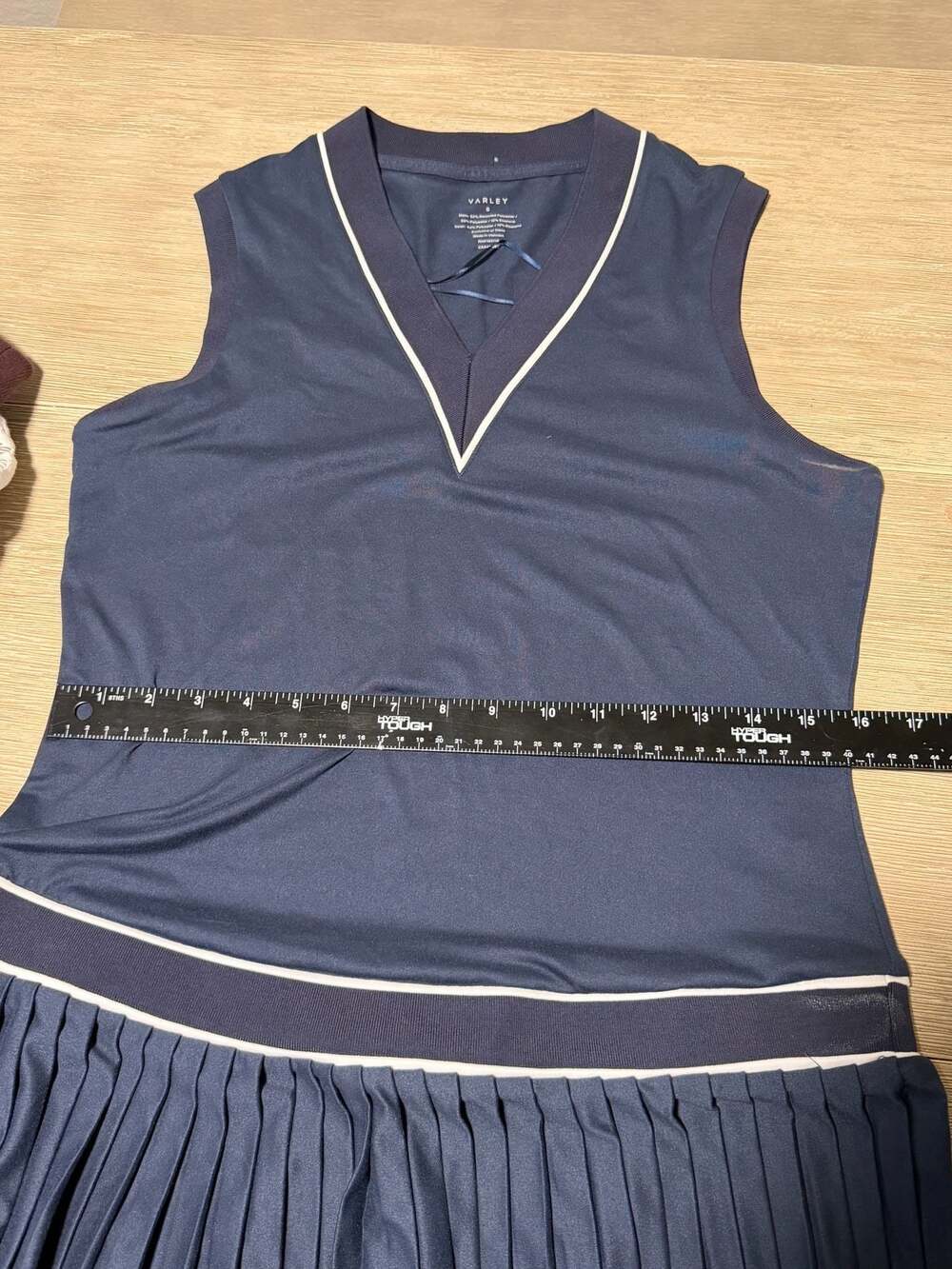Varley Jouri Court Sleeveless V-Neck Pleated Mini Dress - Picture 6 of 6